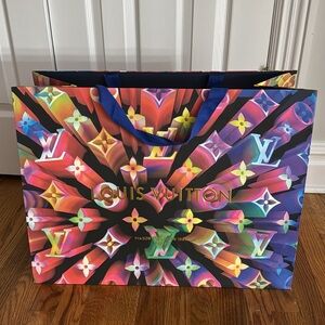 Louis Vuitton XL Holiday Multicolor Shopping Bags - Navy Handles